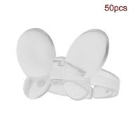 Brrnoo False Nail Ring, 50Pcs Set Nail Chart, Manicure Gel Color Practice and Display Tool with ABS Material for UV Gel and Acrylic, Flower Shape Nail Tips (transparent)