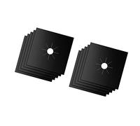 Brrnoo Gas Stove Burner Liners, Reusable Heat Resistant 10pcs 0.2mm Gas Range Stove Cover Top Covers For Burners Fiberglass Protector (Black)