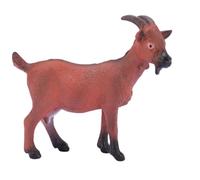 BRRNOO Goat Figurine Realistic Solid Plastic Farm Animal Toy | Lifelike Brown Goat Statue for Cake Topper, Sand Table Landscaping, Preschool Cognition, Role Play, Classroom Prizes