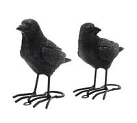 Brrnoo Gothic Style Garden Statue, Crow and Raven Decorative Bird Statue for Yard, Patio, Halloween Home Decor, Cast Iron Black Bird Statue, Outdoor Gothic Style Ornament