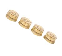 Brrnoo Guitar Knobs, With Colored Scales,Promises Anti-slip of Finger 4pcs,Slight Indent Design for Guitars (Golden white letters)