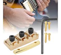 Brrnoo Guitar Nut, Locking Tremolo with All Necessary Mounting Screws and a Complimentary Hex Zinc Alloy, Copper Electric Guitar String Lock Nut Electric for Maple (Gold (GE98))