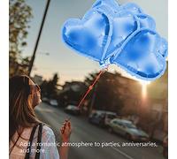 Brrnoo Heart Balloons, Decoration Balloon 10 Pcs Heart Shape Foil Mylar Foil Aluminum for Party Wedding Birthday Decor (Blue)