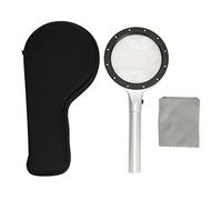 Brrnoo Illuminated Magnifying Glass 5X & 10X LED Lighted Portable for Seniors Compact Design Durable Adjustable Light for Reading Makeup DIY and Crafts, Handheld Magnifying Glass