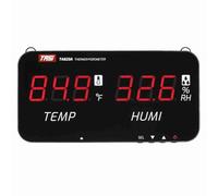 Brrnoo Industrial Temperature Humidity Meter, LED Display, Alarm Setting, External Alarm Output, Bracket, Various Fixation Methods, Wide Applications, Intelligent Temperature Humidity (Black)