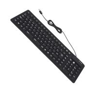 Brrnoo Keyboard, Wired Keyboard Computer Keyboards with USB Wired Portable Foldable Quiet Silicone Keyboard Keyboard 108 Key Spanish for Pc Folding Keyboard