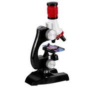 Brrnoo Kids Children Educational Toy Home School Science Biological Monocular Microscope Kit Suitable for Kids Over Three Years Old Red Black Color