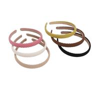 BRRNOO Knit Headbands for Women, 6 Pack Thin Non Slip Hair Bands with Flexible Plastic Frame, for Most Head Sizes, Neutral Color Stretchy Headbands Women Hair Accessories (2cm Knit)