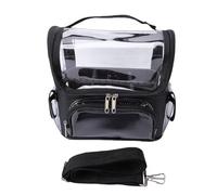 Brrnoo Large Clear Makeup Brush Bag Transparent Cosmetic Organizer with 5 Removable Dividers and Multiple Pockets for Travel Storage Makeup Artists Professionals (Clear Big Brush Bag)