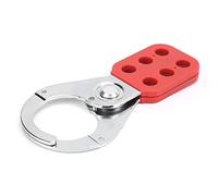 Brrnoo Lock Hasp, Safety Hasp with 6 Hole Interlock 1.5in Inside Jaw Diameter Lockout Steel Padlock for Plastic Insulation Industrial Security Tool