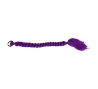Brrnoo Long Braid Ponytail Extension Synthetic Hair Braids Purple Twisted Faux Locks Wig with Built in Elastic Bands for Daily