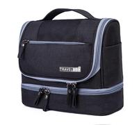 BRRNOO Makeup Bag, Black Makeup Bag Mens with Travel Large Capacity Cosmetic Bags Material 600D Oxford Cloth, Black, Gray, Package Weight: 400g/14.11oz for ()