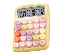 Brrnoo Mechanical Calculator, Electronic Desktop Calculator Colorful Mechanical Keyboard for Home School Office (Lemon Yellow)