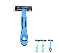 BRRNOO Men Body Hair Shaver Travel Portable Underarm Leg Hair Removal Trimmer Device 4pcs Silicone Stainless Steel A0912