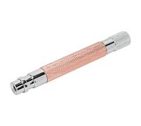 Brrnoo Men's Handle Men's Shaving Handle Metal Zinc Alloy Rust Reusable Washable Replacement with Anti Slip Grip for Most Safety Shavers (Copper)