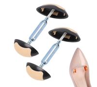 Brrnoo Mini Adjustable Shoe Stretcher, Non Slip Silicone Pads Expand Shoe Width Relieve Foot Pain, with Aluminum Alloy Rod for Women with Wide Feet Bunions (Dark Black)