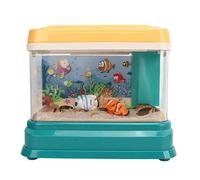Brrnoo Mini Aquarium for Kids,Catch Fish with Magnetic Rod, Music and Lights Fishing Toy with Water Circulation System for Children