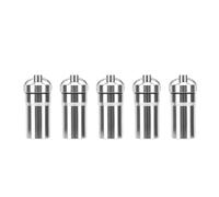 BRRNOO Mini Keychain Tablets Holder, Aluminum Alloy Watertight Container, Portable Organizer with Airtight Seal for Outdoor Travel Emergency Storage (Silver)