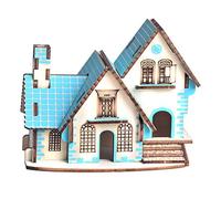 Brrnoo Model Building Kits, Log Cabin Kit DIY Craft Educational Toys 3D Wooden Villa House Building Model Kid Child Jigsaw Wooden Dollhouse for Teenagers Adult