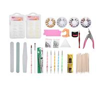 Brrnoo Nail Art Tools Kit 100pcs Nail Tips 5pcs Dotting Pen UV Gel Rhinestone Set for DIY Art At Home Salon