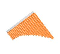 Brrnoo Pan Flute, 18-Pipe Pan Flute G-G3 Range & C Key Pipes Instrument Panpipes Chinese Traditional Woodwind Instrument with Carry Bag (Orange)