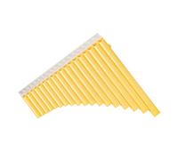 Brrnoo Pan Flute, 18-Pipe Pan Flute G-G3 Range & C Key Pipes Instrument Panpipes Chinese Traditional Woodwind Instrument with Carry Bag (Yellow)