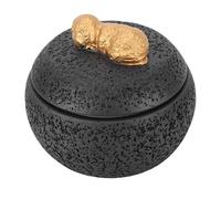 Brrnoo Pet Urn for Ashes, Concrete Cat Memorial Urn with Serene Statue and Sealed Lid, 350ml Capacity for Small Dogs Cats Keepsake