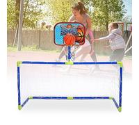 BRRNOO Playground Sets For Backyards, Backboard Football Guard Balls Kit with Backboard Mount Set Indoor Outdoor Mini Basketball Soccer System Basketball Net Catcher For Backyard