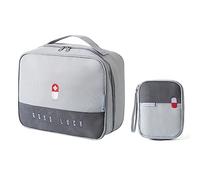 Brrnoo Portable Bags Storage for Travel, 2-Pack | Oxford Cloth Material, Dual-compartment Design, Large and Small Sizes for Home or Outdoor