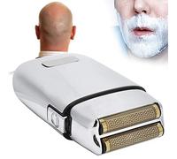 BRRNOO Portable Multi-Functional Beard Trimmer Shaver, Removable Stainless Steel Cutter Head, Full Metal Body, Beard Grooming Shaving Kit, Hair Trimmer, for Travel and Home