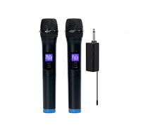 Brrnoo Professional Dual Channel Wireless Microphone Set with LCD Display High Sensitivity Cordless Handheld Mic for Karaoke Live Performances Black 2 Pack
