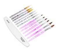 BRRNOO Professional Nail Art Brush Set, Alloy Tube Nail Liner Brushes with Non Slip Handle, for Nail Painting Drawing Manicure DIY Home Salon Use