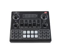 Brrnoo Professional Podcasting Equipment Bundle, Multifunctional USB Live Sound Card & DJ Mixer for Streaming, Recording, Computers, Mobile Phones, Professional Audio Interface