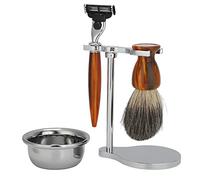 Brrnoo Professional Shaving Kit, Practical Frame with Sturdy Structure, Stainless Steel Bowl and Shaving Rack for Men Shaving Kit, Arc with Rich Foam Production, Soften Pores and