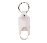Brrnoo PU Leather Inhaler Carrying Case with Safety Clip and Snap Loop Design for Home Work Travel (White)