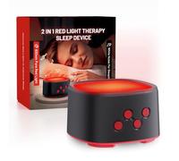 BRRNOO Red Light White Noise Sleep Machine, Adjustable Brightness and Volume with 8 Nature Sounds, for Bedroom Home Office Yoga Meditation Relaxation (Black)