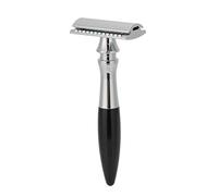 BRRNOO Retro Safety Shaver, Stainless Steel Men Manual Shaver, Streamlined Handle, Suitable for Different Face Shapes and Body Shaving, for Barber Shops, Beauty Salons, and Home Use (Black)