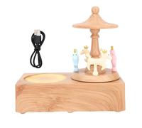 Brrnoo Rotating Carousel Speaker Wireless Bluetooth 5.0 with 360 Surround Sound and 1200mAh Battery Ambient Light for Home Decor