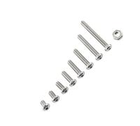 BRRNOO Screw Assortment, Machine Screw Assortment Kit Stainless Steel Hex Socket Screw/Fastener 300pcs M2.5 A2 With Hex Nuts (B: Button head)