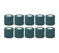 BRRNOO Self Adhesive Elastic Bandage Multipurpose Disposable Shockproof Antislip Handle Strap 10Pcs Non Woven Fabric 5cm X 450cm for Artists and Sports Enthusiasts (Dark Green)