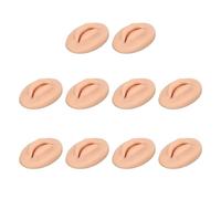 BRRNOO Silicone Lips, Silicone Practice Lips Fake Open Mouth 10PCS 3D for Teaching Training (Dark Skin Tone)