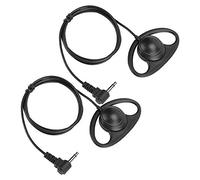 Brrnoo Single Earbud, Mono Headphones One Ear Earbuds Large Loudspeaker Ear Hanging Headset Listen Only Earphone 2PCS Mobile Phone,3.5mm Plug Hook Earpiece Without Microphone
