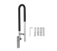 Brrnoo Slip Bathtubs Grab Bars, Stainless Steel Bathroom Safety Shower Grab Bar Solid Brass Bar Featuring Anti-Slip Handrail Shower Aid Handrail Hand Grips (Black & Silver)