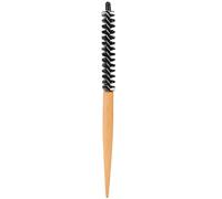 Brrnoo Small Round Hair Brush Mini Professional Salon with Nylon Bristles Heat Transfer Twist Anti Slip Cherry Handle for Blow Drying Styling Curling Volume Thin Short Beard Bangs (16# Small Wooden