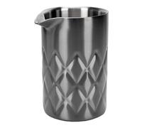 Brrnoo Stainless Steel Mixing Glass 540ml Double Walled Cocktail Pitcher with Pour Spout for Home Bartending Barware (Black Plated)