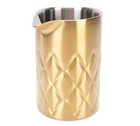 Brrnoo Stainless Steel Mixing Glass 540ml Double Walled Cocktail Pitcher with Pour Spout for Home Bartending Barware (Gold Plated)