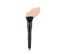 Brrnoo Synthetic Fiber Contour Brush, Black Wood Handle, White with Black Base, Soft & Dense Blending Brush for Blush, Bronzer & Highlight, Makeup for Flawless Application