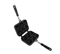 Brrnoo Takoyaki Pan, Takoyaki Maker Pancake Pan 6 Hole Kitchen Cooking Baking Cake Tool Double Sided Plate for Cooking and Baking, Black 6.9x13.6in