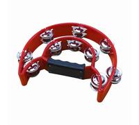 BRRNOO Tambourines For Adults, Tambourine Handheld Percussion Drum Handheld Tambourine Tamborine Party (Red)