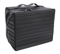 Brrnoo Travel Makeup Bag, Toiletry Bag, Fold Down Water Proof Multiple Compartments Foldable Travel Cosmetic Toiletry Organizer Adapting to Business Trips, Vacations (Black)